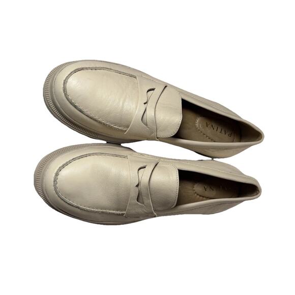 Portland Leather Patina Zoe Chunky Loafer in Bone White Size US 10.5 - Picture 2 of 5